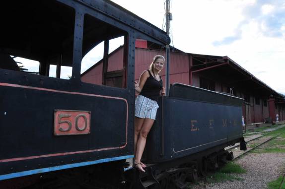 Antiga locomotiva da ferrovia Madeira-Mamoré, em Porto Velho, capital de Rondônia
